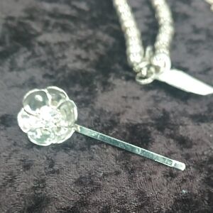 Elegant Silver Rose Hairpin